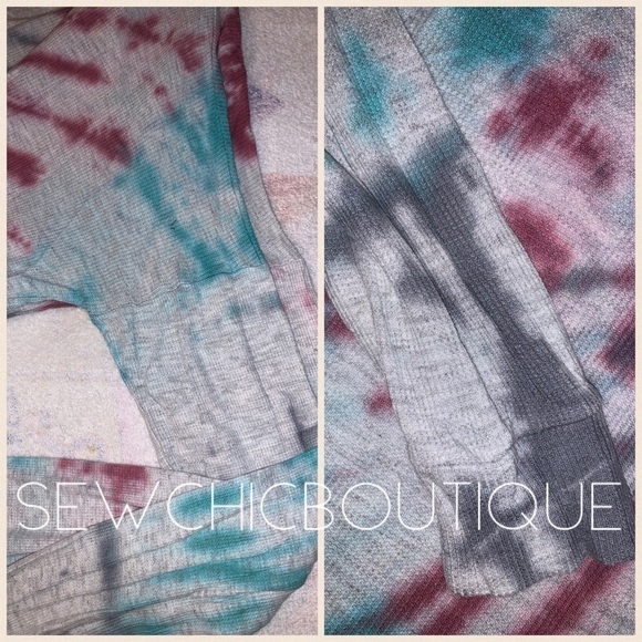 Teal & Purple Thermal Thermal Knit Tie Dye - Picture 6 of 7